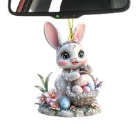 Ornements acryliques de lapin, pendentif de lapin de Pâques | Ornement suspendu coloré de Pâques de printemps,Fournitures décoratives de mur en acrylique 2D, décorations pendantes pour
