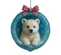 Ornements animaliers, Motif Animal, 8 x 8 x 1 cm, Pendentif en Acrylique de Glace, Pendentif Arbre de Noël, léger, pour la Maison, la Chambre, la Ferme, Les Vacances, Le Mur