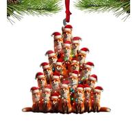 Ornements Animaux d'arbre, Ornement d'arbre de Noël - Décorations acryliques 2D drôles de Grenouille de Poulet | Ornement Humoristique créatif drôle de Noël, décorations Uniques d'animaux