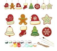 Ornements artisanaux de Noël Bricolage pour Les - décorations d'arbres peinables pour Les Vacances | PVC Ornements d'art saisonnier avec Boucle Suspendue pour l'appartement, Le Lieu de Travail