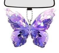 Ornements Automobile pour Rétroviseur,Décoration Papillon pour Sapin de Noël - Attrape-Soleil 2D Pailleté Papillon Créateur d'arc-en-