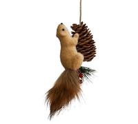 Ornements avec animaux - Décoration avec pendentif en forme de statuette d'écureuil, accent de Noël dans les bois, figurine à accrocher à l'arbre festif | Décoration charmante pour alb