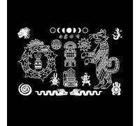 ornements aztèques et mayas, motifs mexicains anciens Peintures murales et stickers muraux en vinyle 57.6x88.2cm Décoration de carrosserie Blanc