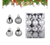 Ornements Boules De Noël - Lot De 24 Globules Incassables | Décorations D'Arbre | Un Ensemble De Petits Pendentifs Suspendus Avec Finitions Mates Et Pailletées, Parfait Pour Le Décor De Fêtes, Les Min