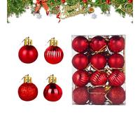 Ornements Boules De Noël - Lot De 24 Globules Incassables | Décorations D'Arbre | Un Ensemble De Petits Pendentifs Suspendus Avec Finitions Mates Et Pailletées, Parfait Pour Le Décor De Fêtes, Les Min