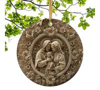 Ornements catholiques - Décorations de Noël catholiques à effet 10,2 cm, décoration de Noël religieuse en acrylique, pendentif de baptême, décoration murale de vacances