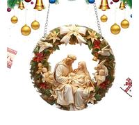 Ornements Catholiques pour Sapin De Noël | Ornements Religieux Suspendus en Acryliqe 2D pour Crèche de Noël - Décors Religieux Catholiques Suspendus pour Voiture Maison Salon Fenêtre Porche