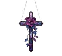 Ornements Chrétiens Pour Arbre De Noël - Design Religieux Pour Fenêtre, Attrape-rêves | Décoration De Jardin Pour Fenêtre Avec Violet | Décoration Murale Attrape-rêves Cristiano Pia