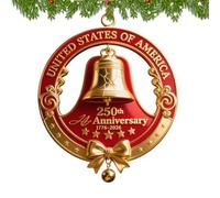 Ornements Cloche - Ornements de Noël Commémoratifs 250e Anniversaire de la Liberté 1776-2026 - Décoration Accrochable Souvenir Commémoratif pour Fête Maison Jardin Fenêtre Cuisine Fournitures Mur