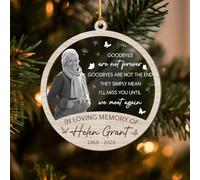 Ornements commémoratifs personnalisés pour la perte d'un être cher, « Goodbye are not forever » - Cadeau de condoléances de deuil pour perte de grand-mère, grand-père, papa, maman, souvenirs