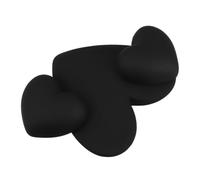 Ornements Cœur pour Boîte de Câble de Données, Lot 3 Pièces en Résine Noire | Finition Mate Givrée, Usage DIY et Quotidien, Charme Décoratif pour Câbles