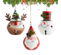 Ornements D’Arbre De Noël | Ensemble De 3 Jolies Décorations De Noël, Père Noëll, Bonhomme Neige Et Renne À Suspendre, Décorations Festives pour Fenêtre, Porte, Branche, Salon Intérieur, Cour, Porch