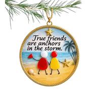 Ornements D'amitié - Pendentif Décoratif 2D comme Cadeau Souvenir,Ornements pour Ami en Verre De Mer pour Noël | pour Anniversaire Arbre De Noël Pâques Femme Sœur Porte Famille Sœurs