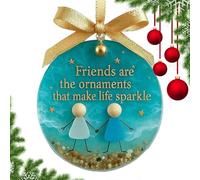 Ornements d'amitié | Pendentif décoratif en acrylique 2D pour sapin de Noël | Pendentif d'amitié - pour collègues, femmes, sac de vacances, voiture, rétroviseur, mur, fenêtre, maison