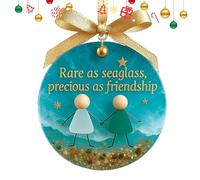 Ornements d'amitié - Pendentif en Verre de mer, Charme fabriqué à la Main, Accent élégant, pièce décorative sincère | Souvenir Fait Main pour Sister Partners College Book Club Travel Work Office
