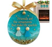 Ornements d'Amitié pour Femmes,Pendentif Art Décoratif 2D en Acrylique Sapin De Noël - Pendentif d'Ami d'hiver,pour Collègues Femmes, Sac De Fêtes, Rétroviseur Auto, Mur, Fenêtre,