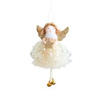 Ornements d'ange avec Cloches - 16x8x2,5 cm de, Figurine Festive Mignonne, Pendentif en Tissu Doux | Arbre de Noël décor intérieur de la fête Hiver