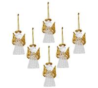 Ornements d'ange Mains de prière en Verre doré, 6 pièces, Ornements d'arbre de noël Clair, Mini Ange Suspendu, décor Religieux noël