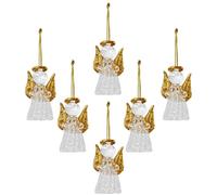 Ornements d'ange pour Arbre de Noël, 6 pièces, Ornements d'ange, Mains en prière, Arbre de Noël en Verre doré, Mini décor Religieux à Suspendre