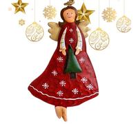 Ornements d'ange rétro, Ornements d'arbre de Noël en Forme de Petit Ange | Artisanat d'ange de Vacances en métal - Ange en Robes délicates, Ornements rétro pour décor de fêtes de noël