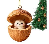 Ornements d'animaux - 8 x 1 cm - Décorations d'animaux en noyer - Pendentif design ludique en acrylique - Décoration de sapin de Noël 2D - Détails fins - Ornement animal pour fête d'hiver, mur