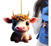 Ornements d'animaux de Ferme | Pendentif de rétroviseur de décor de Vache Mignon,Décoration d'arbre d'animaux de Ferme Double Face pour Porte, Arbres de Noël