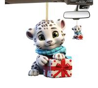 Ornements d'animaux | Décoration d'arbre léopard des neiges | Ornements 2D en acrylique pour décoration extérieure