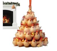 Ornements d'animaux pour arbre de Noël, ornements d'animaux pour arbre, poulet grenouille gagné ornement acrylique pour arbre 2D, décoration humoristique unique, décorations d'animaux de Noël de dib