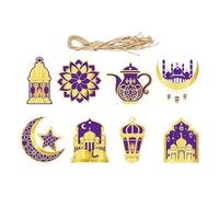 Ornements d'arbre céleste, ensemble de décoration à suspendre au château, lune étincelante avec finition métallique, collection d'ornements de vacances pour les fêtes, mini décor avec un style