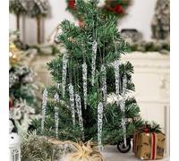 Ornements d'arbre de Noël - 24pcs Acrylique, Ornements Suspendus Transparents, Crista'l de Chute de glaçon de Flocon de Neige | Décorre de Crista'l pour la Maison décor sur Le thème congelé de Noël