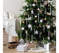 Ornements d'arbre de Noël - Acrylique, Ornements Suspendus à l'épreuve des Rayures, Cristall de Chute de glaçon du Flocon de Neige | Crystal Chardrop for Home Party Christmas Froze'n Tarié décor