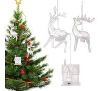 Ornements d'arbre de Noël avec rennes, Ornements d'arbre de Noël avec rennes, Ensemble de 3 ornements de table en acrylique avec cerf, Décoration lumineuse pour la maison 'arbre de Noël, souvenir