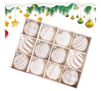 Ornements d'arbre de Noël Boules de Velours 12 pièces Ornements de Suspension décoratifs de Noël, de Balle de 2,4 Pouces pour la Chemise de chemins de Table de Table