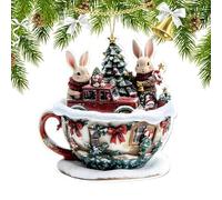 Ornements d'arbre de Noël - décorations de Saison 2D pour la Voiture, Porte avec Fonction de Suspension Festive, Accessoire de Vacances pour la vitre du Manteau de cheminée,