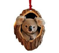 Ornements d'Arbre de Noël en Forme d'Animaux - Décorations Acryliques 2D Faites à la Main - Pendentifs Mignons Koala/Singe/Chat pour Décoration