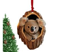 Ornements d'arbre de Noël en forme d'animaux,ornements d'animaux pour arbre de Noël,Ornements d'animaux Panneaux de Noël | Ornements d'arbre de noël en acrylique 2D, pendentif de sac de chat singe Koa