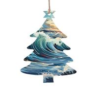 Ornements d'arbre de Noël en forme de bateau à voile en forme de mouette en forme de vague, 1 pièce, pendentifs décoratifs à suspendre, design vintage pour les vacances