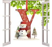 Ornements d'arbre de Noël en forme de lettre | Décorations de Noël Bonhomme de neige pour arbre de Noël | Décoration 2D Acrylique Noël Suspendu pour la maison Jardin