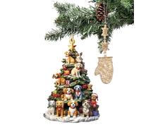 Ornements d'arbre de Noël en forme de livre | Pendentif en acrylique 2D - Décorations de livres empilées pour sapin de Noël et voiture | Décoration décorative pour bibliothèque ou étagère