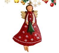 Ornements d'arbre de Noël en Forme de Petit Ange,Ornements d'ange - Artisanat d'ange de Vacances en métal,Ange en Robes délicates, Ornements rétro pour décor de fêtes de noël