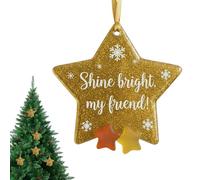 Ornements D'arbre De Noël En Verre De Mer - Décorations À Suspendre Pour Arbre De Noël En Verre De Mer | Pendentifs Décoratifs Réutilisables En Forme D'étoile, Cloche De Renne, Flocon De Neige (E)