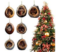 Ornements d'arbre de Noël - Pendant la nativité en acrylique pour la couronne de porte de vacances | Ensemble décoratif 2D avec sept pièces suspendues, finition lisse en matériau léger, affichage fest
