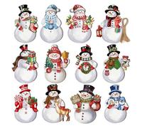 Ornements d'arbre de Noël, Pendentif Suspendu, Pendentif de Noël, 12 pièces, Structure légère, Caricature de Dessin animé, idéal pour l'arbre, la fenêtre, Les Vacances