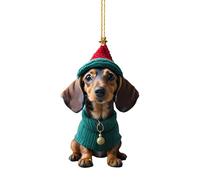 Ornements d'arbre de Noël pour chiens - Ornements de chien réalistes pour voitures | Décorations de Noël sur le thème des chiens en acrylique, ornements de voiture