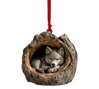 Ornements d'arbre en acrylique 2D à suspendre avec trou d'arbre | Décorations de sapin de Noël pour maison, chambre, mur, fenêtre, porte, lieu de travail, loup
