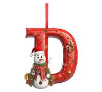 Ornements d'Arbre en Forme de Lettres - Ornement de Voiture et Bonhomme de Neige - Pendentif 2D Festif en Acrylique pour Intérieur Fête Jardin Salon Chambre