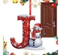 Ornements d'Arbre en Forme de Lettres - Pendentif Bonhomme de Neige pour Fête de Noël - Ornement Acrylique pour Intérieur Extérieur Fête Maison Patio Salon