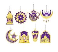 Ornements d'arbre - Ensemble de château de 8 pièces, décoration Double Face avec Un Design élégant, décoration de Vacances avec Finition chatoyante, Accessoire saisonnier, Collection d'ornemen