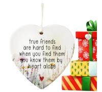 Ornements d'arbres de Noël,Décorations d'arbre de Noël amitié - Ornements acryliques pour l'amitié avec décorations de Noël en forme de coeur | en forme de coeur, souvenirs, pour