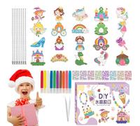 Ornements d'art de peinture en bricolage | Kit de peinture à la colle pendentif jouet arts et métiers,Ensemble d'artisanat d'art de en, cuisson gratuite, amusante et créative pour anniversai